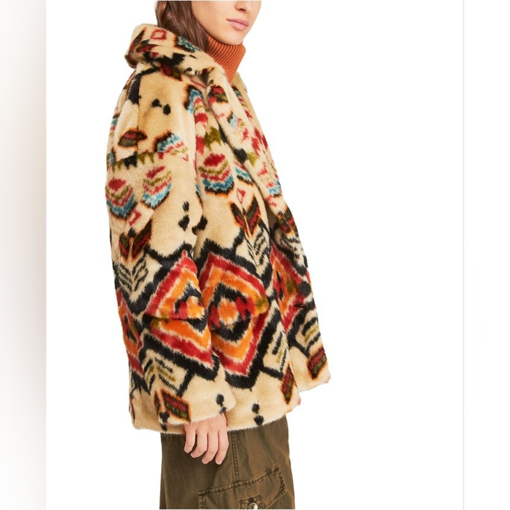 Free People Carmella faux fur coat small nwot